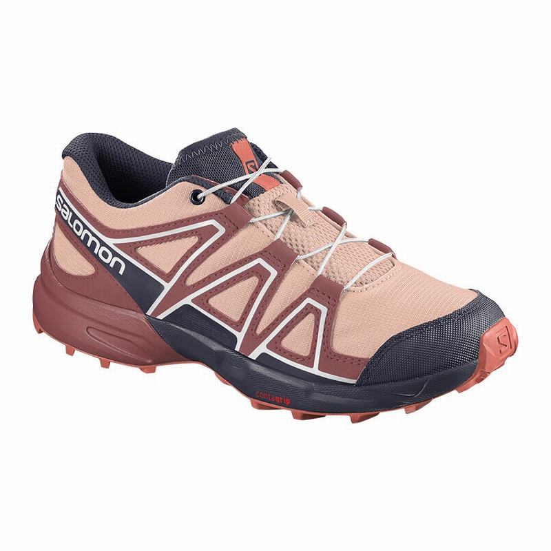 SALOMON SPEEDCROSS Philippines - Kids' Trail Running Shoes - Burgundy/Coral | 120364-GZY